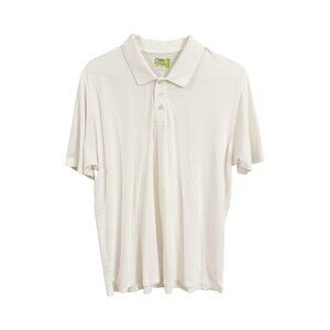 Men's Tasc White Polo Shirt Short Sleeve Bamboo Cotton